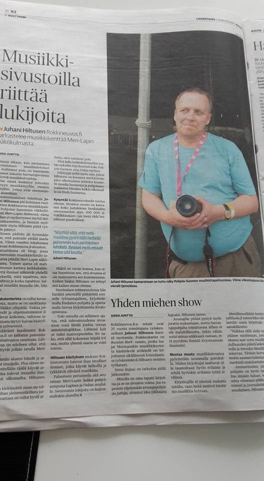 Rokkineuvoksen haastattelu Kalevassa 1.8.2015.