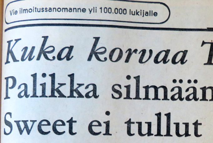 Pohjolan Sanomat uutisoi The Sweet -jupakasta näyttävästi vuonna 1972.
